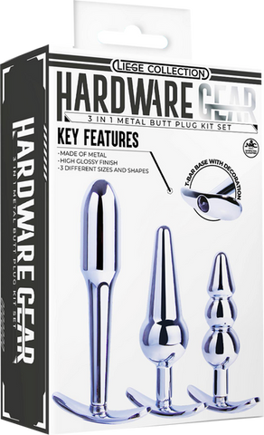 Hardware Gear 3 In 1 Metal Butt Plug Kit - Butt Plugs