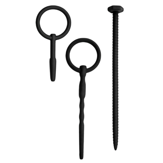 Knot Knot Screw Silicone Urethral Sounding Kit Black