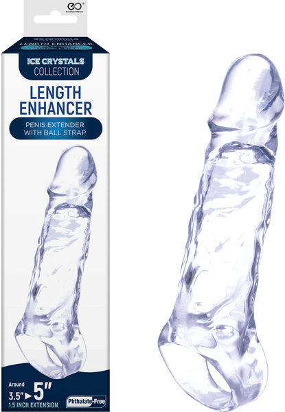 Ice Crystals Collection Penis Length Enhancer 5 Inch Clear - Penis Sleeves and Extenders