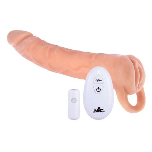 Excellent Power Remote Control Vibrating Penis Extendor 9 Inch Flesh
