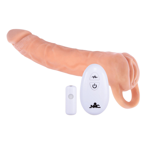 Power Remote Control Vibrating Penis Extendor 9 Inch - Penis Sleeves and Extenders