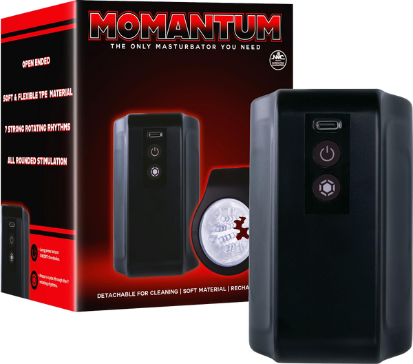 Momantum The Hex Rotatic & Thrusting Automatic Male Stroker Black - Masturbators and Strokers