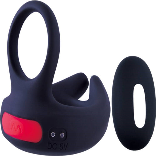Dual Motor Cock Ornament with Scrotal Stimulator Cock Ring - Vibrating Cock Rings
