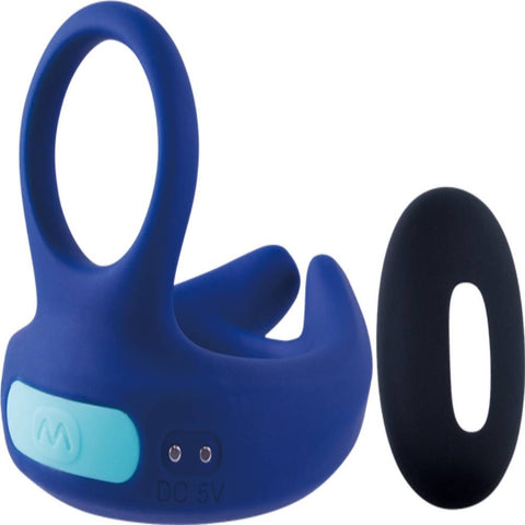 Dual Motor Cock Ornament with Scrotal Stimulator Cock Ring - Vibrating Cock Rings