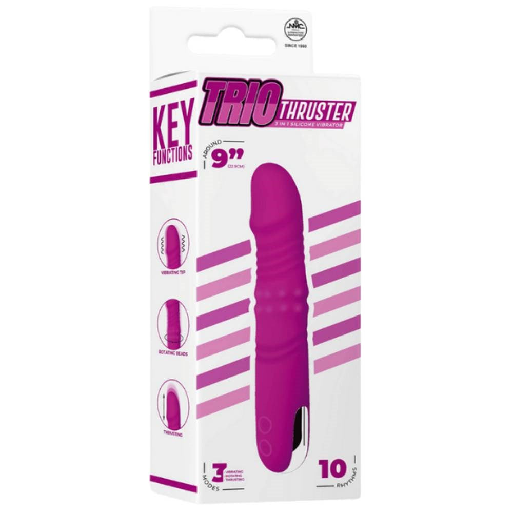 Trio Thruster 3 in 1 Dual Motor Rechargeable G-Spot Silicone Vibrator - G-Spot Vibrators