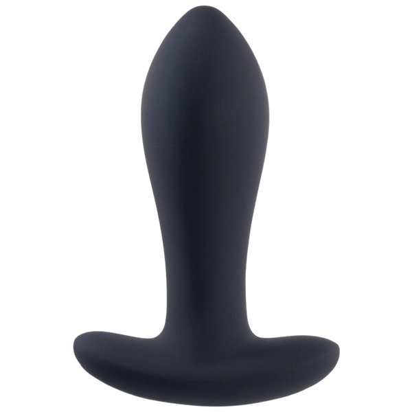 Deep Romance Rechargeable Vibrating Butt Plug with T Bar Base Black - Butt Plugs