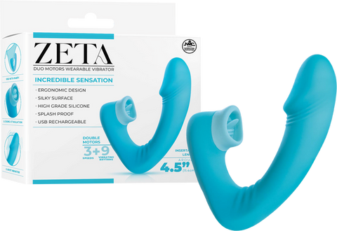 Dual Motor Wearable Vibrator Blue by NANMA Corporation - Clit Ticklers and Pulsators