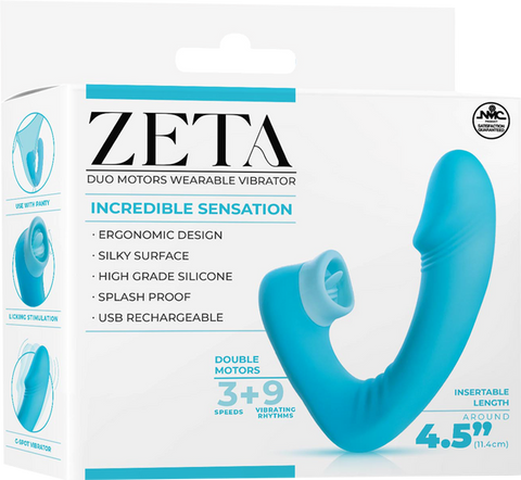 Dual Motor Wearable Vibrator Blue by NANMA Corporation - Clit Ticklers and Pulsators