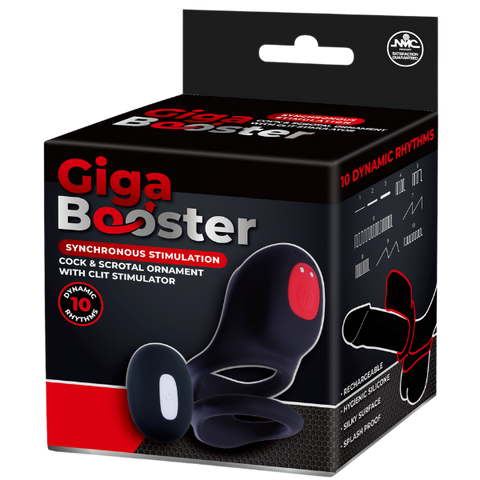 Giga Booster Cock & Scrotal Cock Ring With Clit Stimulator - Vibrating Cock Rings