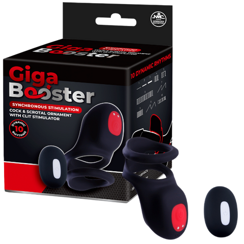Giga Booster Cock & Scrotal Cock Ring With Clit Stimulator - Vibrating Cock Rings