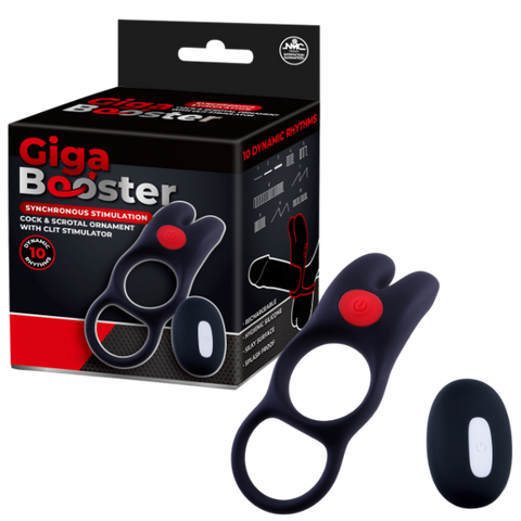 Giga Booster Vibrating Cock Scrotal Ring With Stimulator - Vibrating Cock Rings