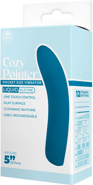 Excellent Power Cozy Pointer 10 Function G Spot Silicone Vibrator Blue - G-Spot Vibrators