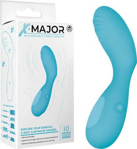Rechargeable Finger Vibrator Blue by NANMA Corporation - Finger and Tongue Vibrators