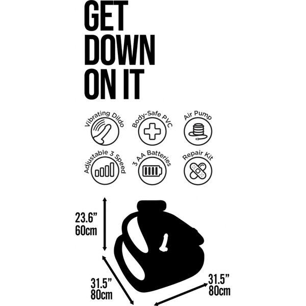 Hott Products Get Down On It Inflatable Vibrating Dildo - Inflatable Dildos and Vibrators