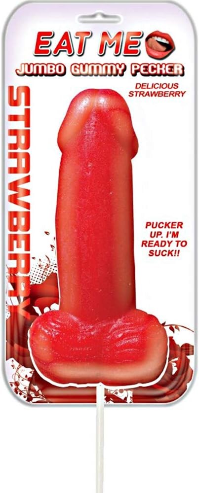 Hott Products Jumbo Gummy Edible Cock Pop Strawberry - Party Gifts and Novelties