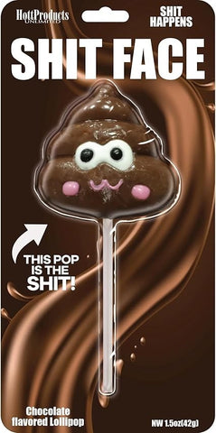 Shit Face Chocolate Flavour Lollipop by Hott Products - Party Gifts and Novelties