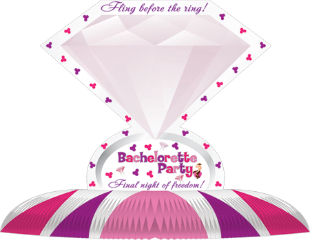 Bachelorette Party Diamond Ring Novelty Centerpiece - Party Gifts and Novelties