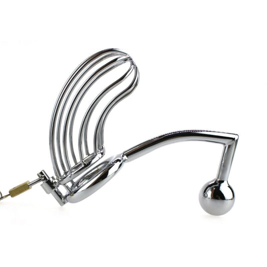 Hell's Couture The Bird Cage Male Chastity Device With Anal Intruder