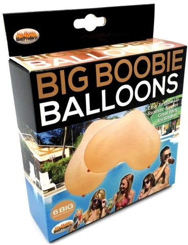 Big Boobie Shaped Balloons Set 6 Piece by Hott Products - Party Gifts and Novelties
