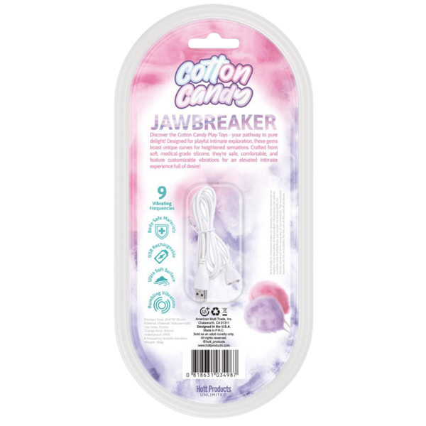 Hott Products Jawbreaker USB Rechargeable Rabbit Vibrator Cotton Candy - Rabbit Vibrators