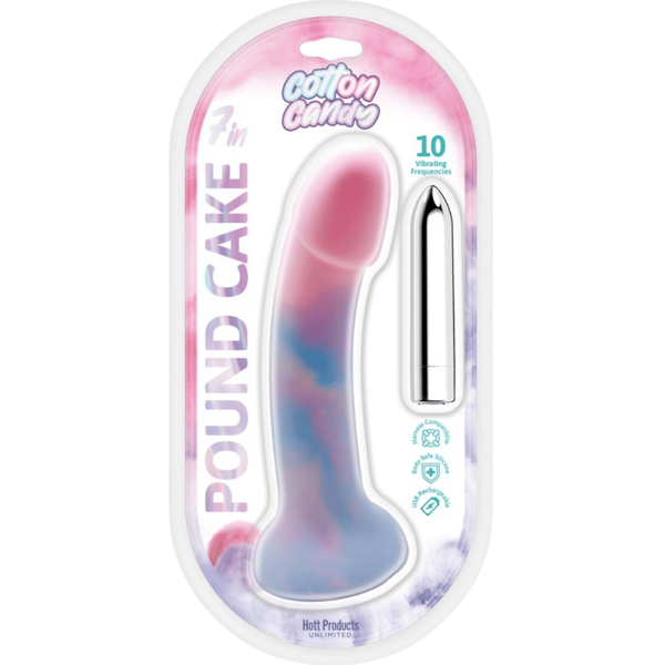 Hott Products Poundcake 10 Function Vibrating Dildo Cotton Candy - Vibrating Dildos