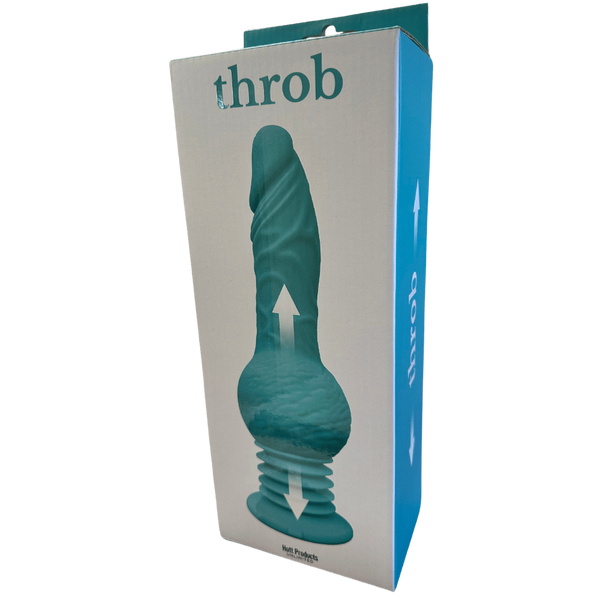Hott Products Throb 10 Function Thrusting Dildo Vibrator Teal - Vibrating Dildos