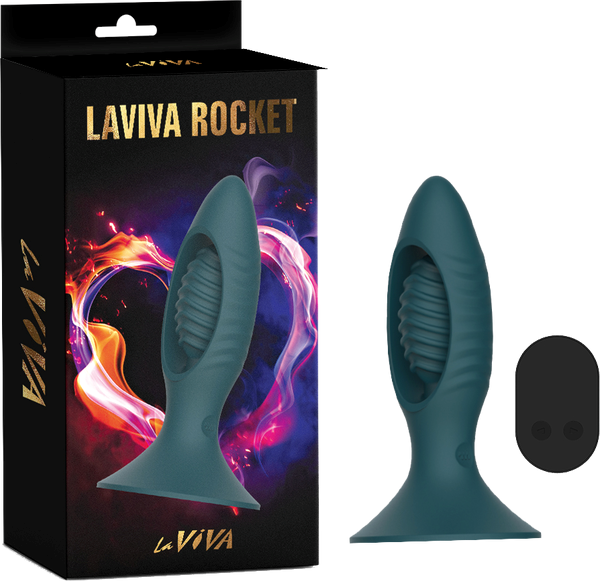 La Viva Remote Control Rocket Butt Plug Teal - Butt Plugs