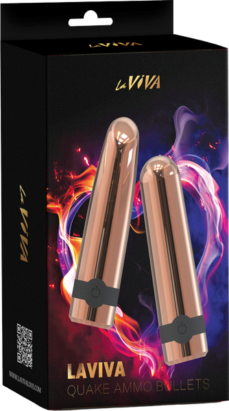 La Viva Quake Ammo 10 Function Bullet Vibrator Rose Gold - Bullet Vibrators