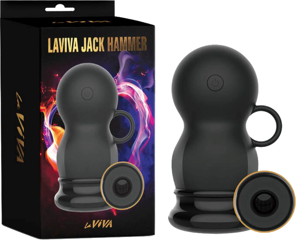 La Viva Jack Hammer Multi Function Male Masturbator Black - Masturbators and Strokers