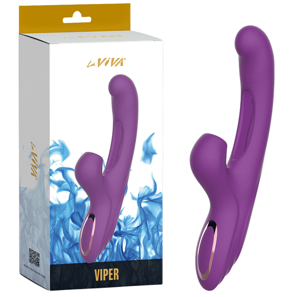La Viva Viper Clitoral Sucking Flickering Rabbit Vibrator Purple - Rabbit Vibrators