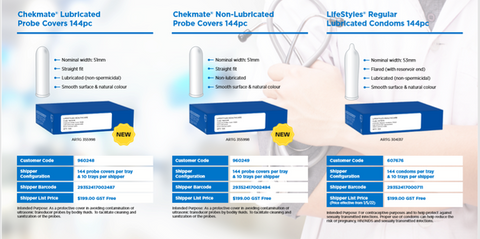 Chekmate Lubricated Probe Cover 144's by Ansell - Condoms