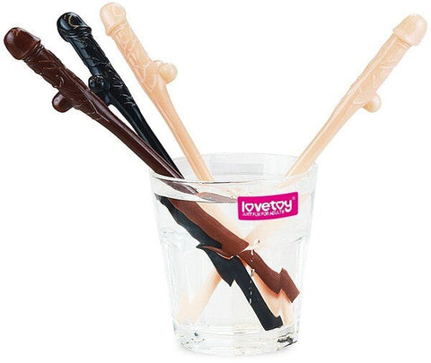Willy Penis Shape Straws 9 Pack by Lovetoy - Party Gifts and Novelties