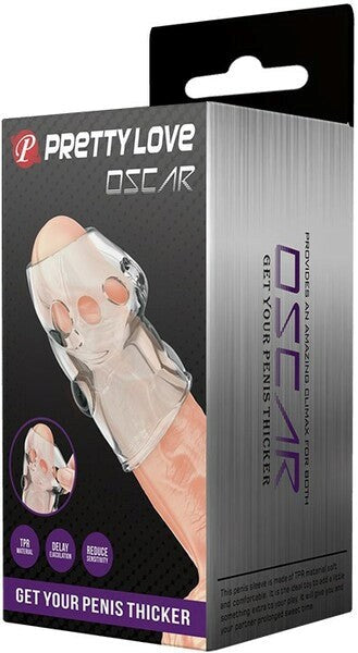Pretty Love Oscar Mens Penis Sleeve Clear - Penis Sleeves and Extenders