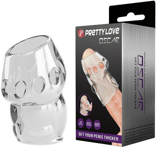 Pretty Love Oscar Mens Penis Sleeve Clear - Penis Sleeves and Extenders