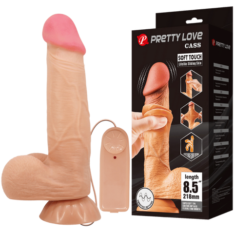 Pretty Love Sliding Skin Series Realistic Vibrating Dong - Realistic Dildos