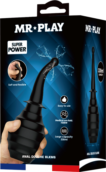 Mr Play Large Capacity Anal Douche BLKM6 Black - Enemas and Douches
