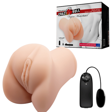 Crazy Bull Violet Vibrating Vagina Male Masturbator - Masturbators and Strokers