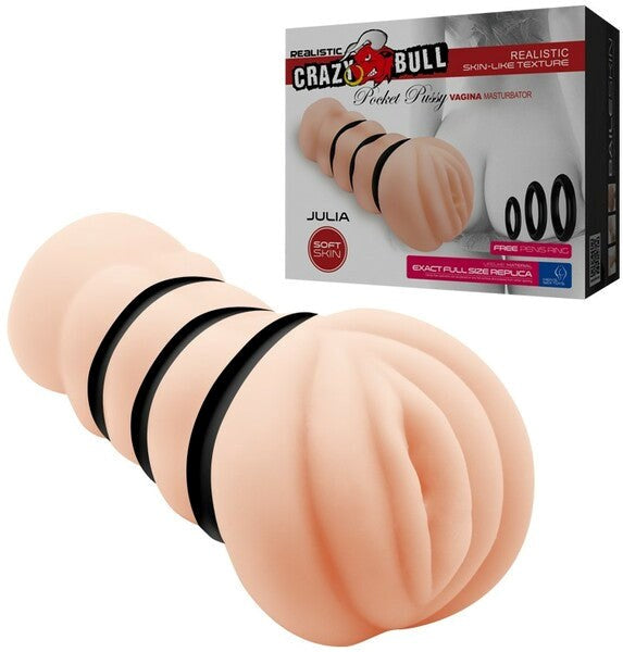 Crazy Bull Julia Pocke Pussy Realistic Male Stroker Flesh - Masturbators and Strokers