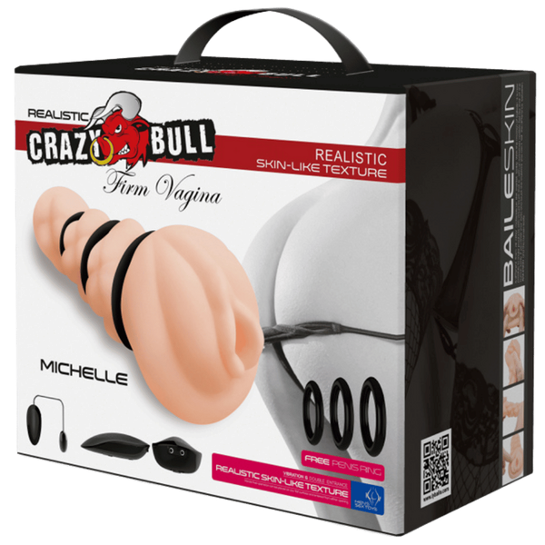 Crazy Bull Michelle Firm Vagina Vibrating Realistic Stroker Flesh - Masturbators and Strokers