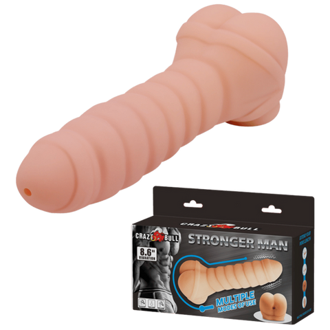 Crazy Bull Stronger Man 8.6 Inches Vibrating Masturbator - Masturbators and Strokers