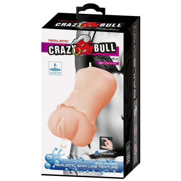 Crazy Bull Water Activated 3D Vagina Realistic Palm Size Masturbator Flesh - Realistic Butts And Vaginas