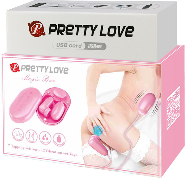 Pretty Love Magic Box USB Rechargeable Bullet & Stimulator Vibrator Pink - Bullet Vibrators