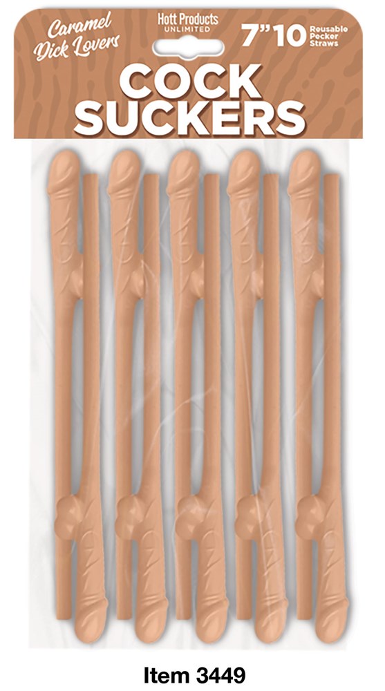 Reusable Cocksucker Penis Shape Straws by Hott Products - Party Gifts and Novelties