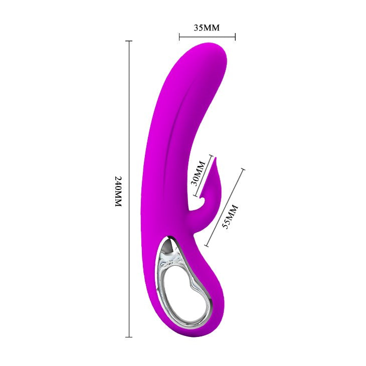 Pretty Love Nicola Silicone 24 Function Clit Suction Rabbit Vibrator - Rabbit Vibrators