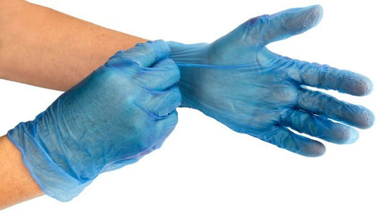 Sax 100 Pack Disposable Vinyl Gloves Blue