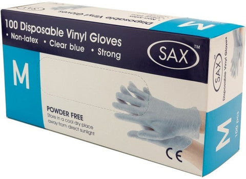 100 X Disposable Vinyl Gloves Adult Toy Cleaner by Sax - Adult Toy Cleaner