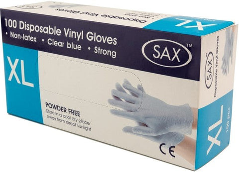 100 X Disposable Vinyl Gloves Adult Toy Cleaner by Sax - Adult Toy Cleaner