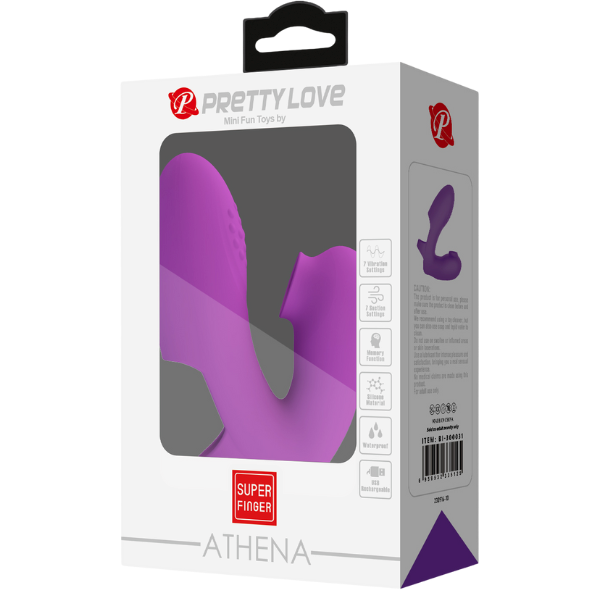 Pretty Love Athena Rechargeable Silicone Finger Vibrator Purple - Finger and Tongue Vibrators