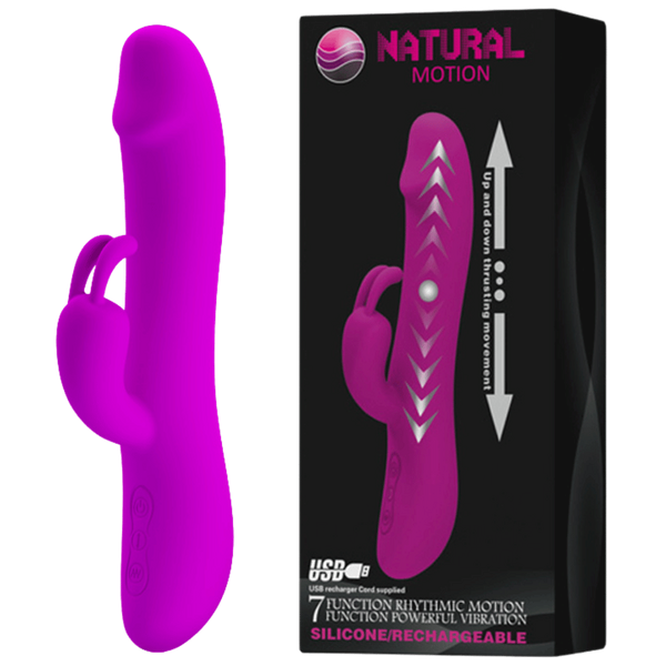 Pretty Love Natural Motion Thrusting Rabbit Vibrator Purple - Rabbit Vibrators