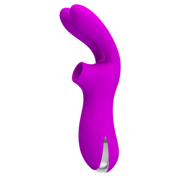 Pretty Love Ralap Rechargeable Suction Based Adult Massager Purple - Clit Ticklers and Pulsators